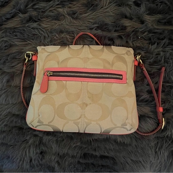 Coach Beige and Coral Crossbody Bag - Picture 3 of 6
